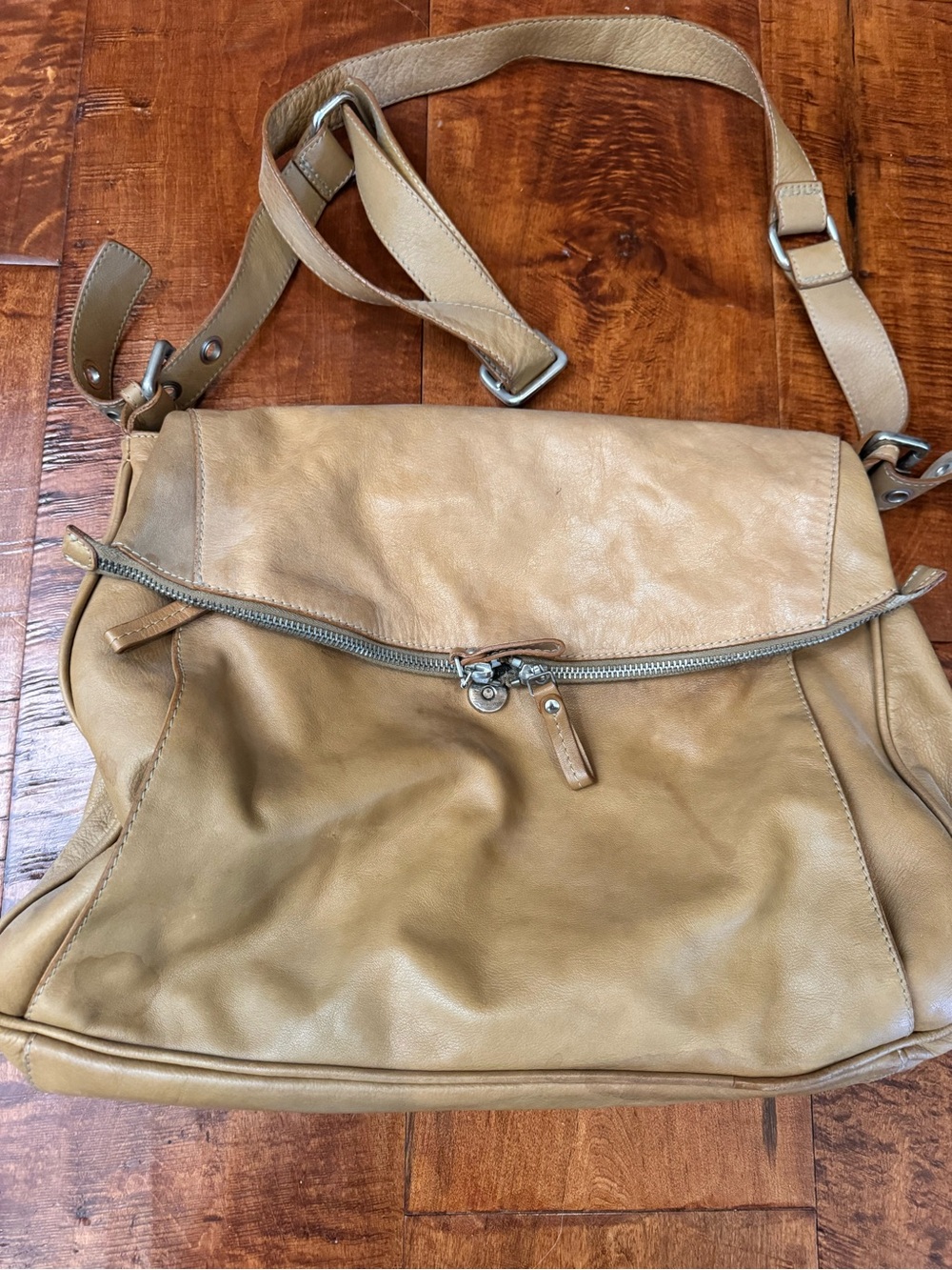 Tan Leather Crossbody Laptop Bag - Women Laptop Bag